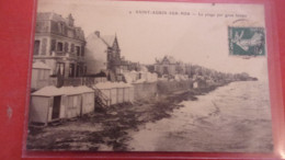 14 CALVADOS SAINT AUBIN  LA PLAGE PAR GROS TEMPS - Saint Aubin