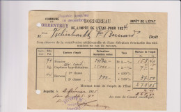 Bordereau De L'impôt De L'état Pour 1924 - Commune De Porrentruy (Suisse) Du 2 Février 1925 - Zwitserland