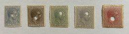 1880-1881.- FILIPINAS TELEGRAFOS. Edifil Nº4/8. Nuevos Con Fijasellos Sin Goma (*) - Philippines