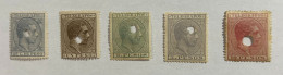 1880-1881.- FILIPINAS TELEGRAFOS. Edifil Nº4/8. Nuevos Con Fijasellos Sin Goma (*) - Philipines
