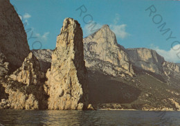 CARTOLINA  B17 S.MARIA NAVARRESE,NUORO,SARDEGNA-PEDRA LONGA-MARE,SOLE,ESTATE,VACANZA,SPIAGGIA,BARCHE,VIAGGIATA 1984 - Nuoro