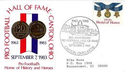 USA - 1983 CANTON 20° Hall Of Fame Casa Della Storia E Degli Eroi Del Football Americano Su Busta Fdc - 5228 - Rugby