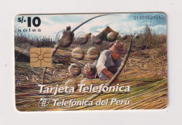 PERU  - Reed Cutting Chip Phonecard - Perù