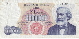 BILLETE DE ITALIA DE 1000 LIRAS DEL AÑO 1963 DE VERDI  (BANKNOTE) - 1.000 Lire