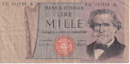 BILLETE DE ITALIA DE 1000 LIRAS DEL AÑO 1975 DE VERDI  (BANKNOTE) - 1000 Lire