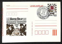 ZA0290 - HUNGARY - Postal History - STATIONERY CARD - Chess - 1982 - Echecs