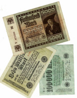 Reichsbanknote, Lot De 10 Billets, Usagés, 1919, 1920, 1922, 1923, Voir Les Scans - Other & Unclassified