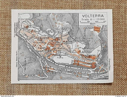 Pianta O Piantina Del 1939 La Città Di Volterra Toscana T.C.I. - Carte Geographique