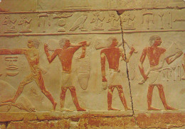 Egypt PPC Princess Idut Mastaba Servants Bringing Offerings For Their Master LUXOR 1983 VALBY Denmark Red Sea Fish - Luxor