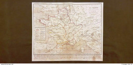 La Francia Tra L'anno 613 Ed Il 768 Carta Geografica Del 1859 Houze - Carte Geographique