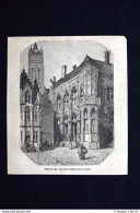 Palazzo Comunale Di Gand + Veste Di Grosgrain Incisione Del 1871 - Ante 1900