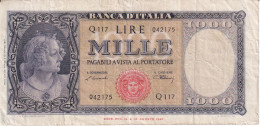 BILLETE DE ITALIA DE 1000 LIRE DEL 20 DE MARZO DE 1947  (BANKNOTE) - 1000 Liras