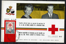 België - N°1096 - Herdenkingskaart Paola-Albert Huwelijk - Croix-Rouge - Rode Kruis - Commemorative Documents