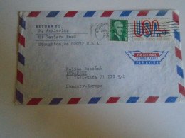 ZA490.25  USA Airmail Cover  1972 Stoughton Ma.   Ankiewicz  Sent To Hungary - Covers & Documents