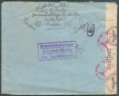 12 Pfg + 2x25pfg Hitler Dc FREITAL Sur Lettre Expres 3.5.1944 Nach Brussel + Zensuur En (backside) Purple Hs GEMEINSCHAF - Guerra 40 – 45 (Cartas & Documentos)