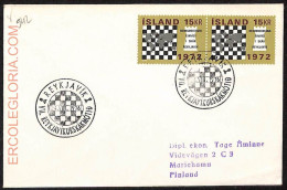 ZA0295a - ICELAND - Postal History - Special Posmark - Chess - 1975 - Echecs