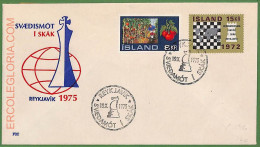 ZA0296 - ICELAND - Postal History - Special Cover - Chess - 1975 - Echecs