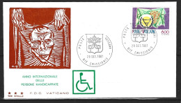 VATICAN. N°712 Sur Enveloppe 1er Jour De 1981. Année Internationale Des Personnes Handicapées. - Handicaps