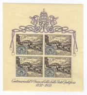 1952 Vaticano Foglietto Centenario Del Francobollo Nuovo MNH Gomma Integra - Neufs