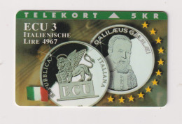 DENMARK  - Coins  Magnetic Phonecard - Danemark