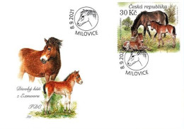 FDC 1126 - 9 Czech Republic Milovice 2021 Horse Bison Wisent Bos Primigenius Butterfly - FDC