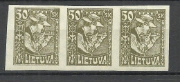 LITAUEN Lithuania 1921 Michel 92 U As 3-stripe MNH/MH (2 Stamps Are MNH/**) - Litauen