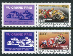 YUGOSLAVIA 1989 Motorcycle Grand Prix With Labels MNH / **.  Michel 2345-46 - Unused Stamps