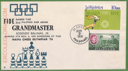 ZA0317 - PHILIPPINES - Postal History - SPECIAL  COVER  - Chess - 1976 - Echecs