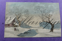 Postcard Artist Schilder Onbekend Winterlandschap Met Sneeuwvlokken V.K.Vienne 5331 - 1900-1949