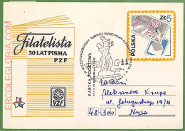 ZA0328 - POLAND - Postal History - STATIONERY CARD - Chess - 1985 - Echecs