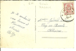 CP Bonne Année Avec Relais De RACOUR 1949 - Sellos Con Estrellas