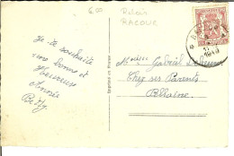 CP Bonne Année Avec Relais De RACOUR 1949 - Postmarks With Stars