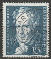 Saarland 1959 MiNr.448   O Gestempelt  100. Todestag Von Alexander Von Humboldt ( A 886 ) - Gebraucht