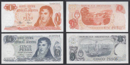 Argentinien - Argentina 1 + 5 Pesos 1970+74 UNC Pick 287 + 294 UNC (1)  (32222 - Altri – America