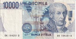 BILLETE DE ITALIA DE 10000 LIRAS DEL AÑO 1984 SERIE DK DE VOLTA  (BANKNOTE) DIFERENTES FIRMAS - 10000 Liras