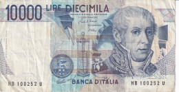 BILLETE DE ITALIA DE 10000 LIRAS DEL AÑO 1984 SERIE HB DE VOLTA  (BANKNOTE) DIFERENTES FIRMAS - 10.000 Lire