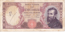 BILLETE DE ITALIA DE 10000 LIRAS DEL AÑO 1968 DE MICHELANGELO (BANKNOTE) - 10000 Liras