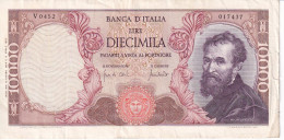 BILLETE DE ITALIA DE 10000 LIRAS DEL AÑO 1970 DE MICHELANGELO (BANKNOTE) - 10.000 Lire