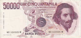 BILLETE DE ITALIA DE 50000 LIRE DEL AÑO 1984 DE LORENZO BERNINI (BANKNOTE) DIFERENTES FIRMAS - 50.000 Lire