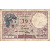 France, 5 Francs, Violet, 1939, Q.656335, TB, KM:83 - 5 F 1917-1940 ''Violet''