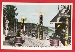 CANADA  B C   VANCOUVER ISLAND TOTEM POLES AT MALAHAT CHALET  RP - Vancouver