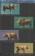 FOREST ANIMALS MOOSE BEAR LYNX WISENT - BIG MATCHBOX LABELS - ZAPALEK GABINETOWYCH  POLAND 1966 - Boites D'allumettes - Etiquettes