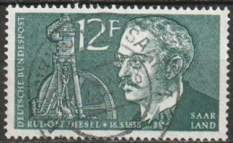 Saarland 1958 MiNr.432   O Gestempelt  100.Geb. Von Rudolf Diesel ( A 1056 ) - Gebraucht