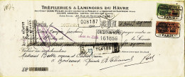 31296 / PARIS Trefileries Laminoirs Du HAVRE WEILLER Rue Madrid Change Timbre Fiscal 1928 BESSE NEVEUX CABROL Bordeaux - Chèques & Chèques De Voyage