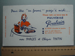 BUVARD - CHOCOLAT POULAIN - IMAGES Et Chèques TINTIN - Cacao