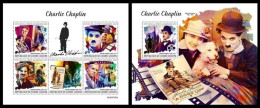 Guinea 2023 Charlie Chaplin. (335) OFFICIAL ISSUE - Cinema