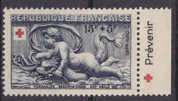 Timbre Neuf* NSG 938a Avec Bandelette Publicitaire PREVENIR, Issu Du Carnet Croix Rouge De 1952 - Unused Stamps