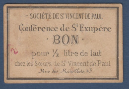 Toulouse - Sté St Vincent De Paul - Bon Pour 1/2 Litre De Lait - Bonds & Basic Needs