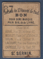 Toulouse - Sté St Vincent De Paul - Bon Pour Demi Marque De Pain Bis - Bons & Nécessité