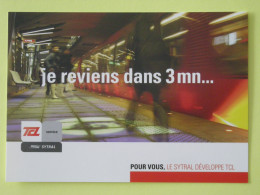 METRO LYON - TCL SYTRAL - Rame De Métro En Station , Avec Voyageurs - Carte Publicitaire - Subway